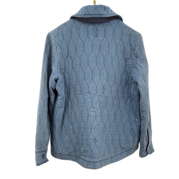 J. Jill Quilted Chambray Barn Jacket Size XS Petite Blue - Picture 3 of 9